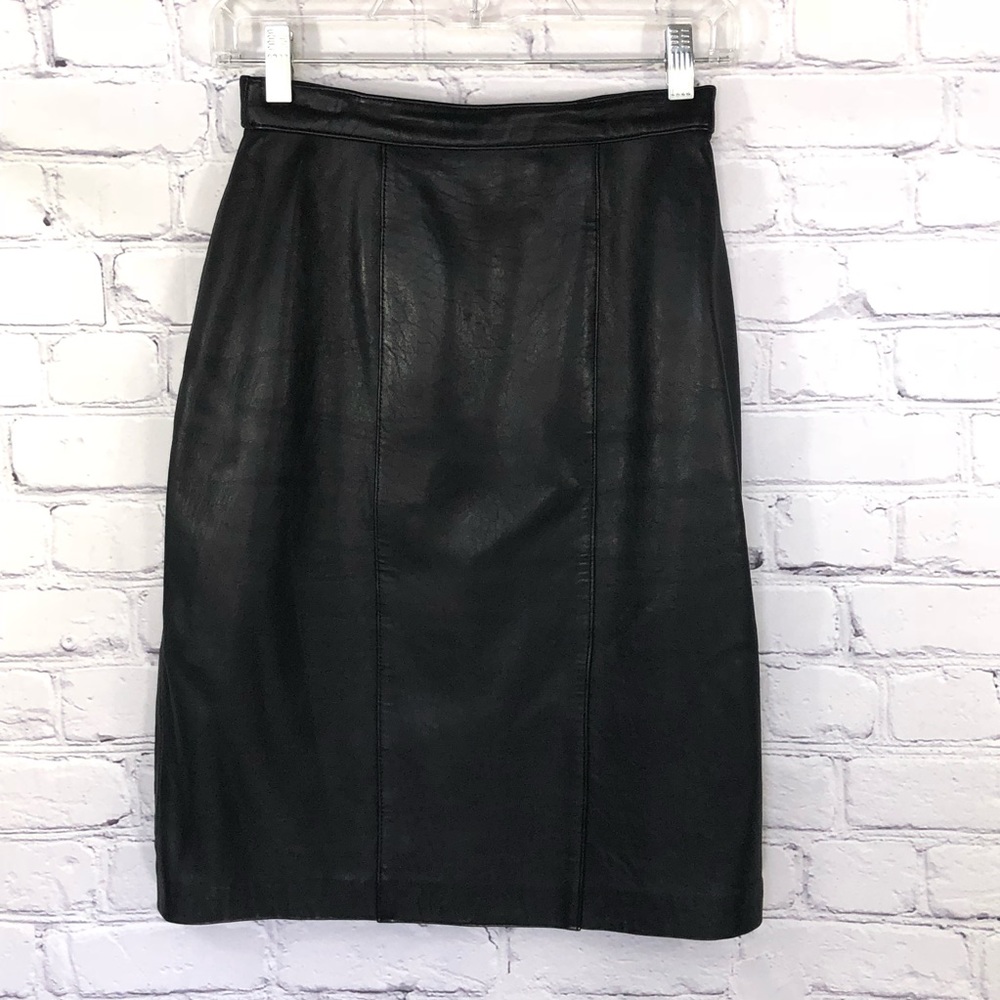 Vintage High Waisted Leather Skirt